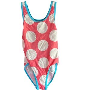 Mini Boden size 5-6 polka dotted swimsuit - a lot of pilling as seen in images